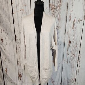 Express Oatmeal Open Front Cardigan S